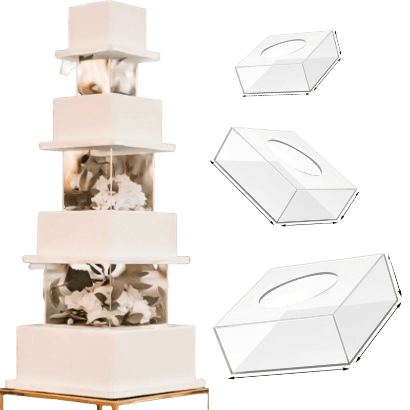 Petit Service à Gâteau De Mariage - Carré - Martelé | Martellato