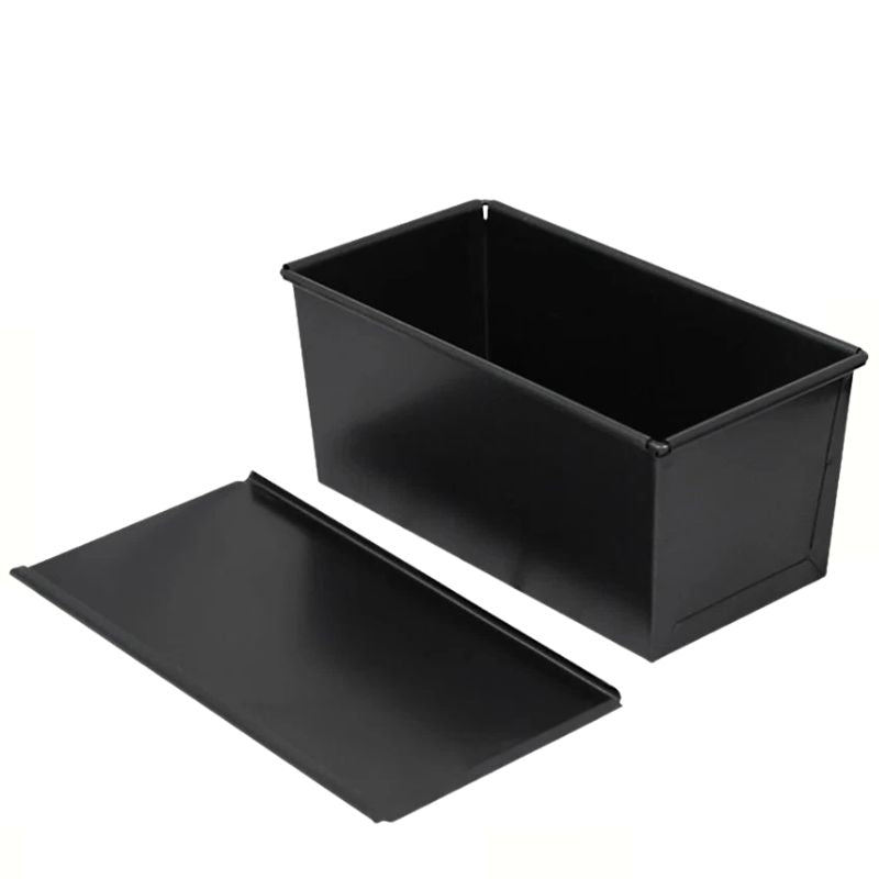 FWEEK Lot De 2 Moules à Pain De Mie Avec Couvercle 450g - Anti-adhésif Pour Toasts, Gâteaux Et Pain Maison - Noir