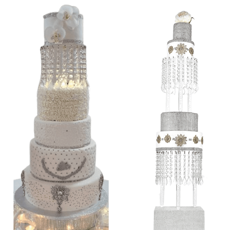Broche pour gâteau en cristal et strass : décoration de gâteau de mariage (6,8 cm) - France