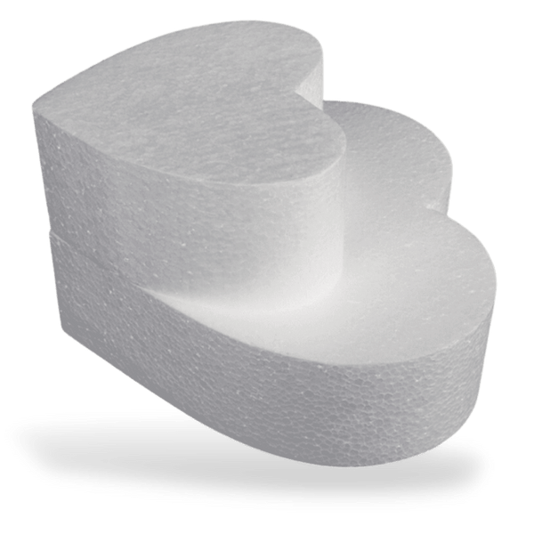 Lot De 3 Boules Polystyrène Cœur 15 Cm – Mousse Blanche Pour Décoration Mariage, Noël, Saint-Valentin, Loisirs Créatifs, DIY