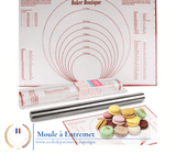 Matériel Pâtisserie<br/>Tapis Travail+Rouleau inox pro ecoledepatisserie-boutique