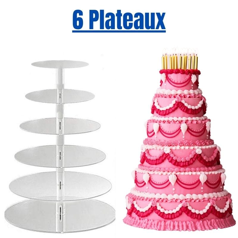 Support à Gâteaux Rond En Bois Blanc – 1 étage, Fait Main Aux USA, Occasion